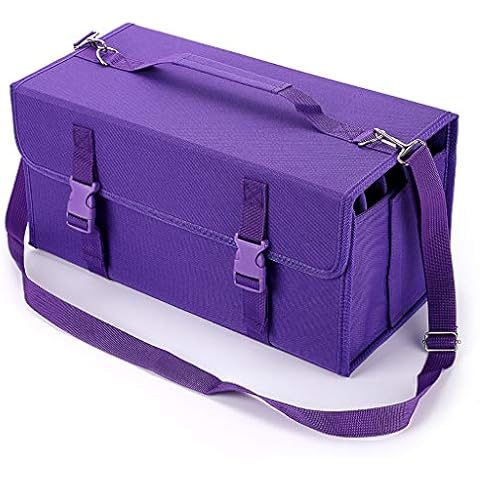 BTSKY New 171 Slots Marker Case Lipstick Organizer-Canvas Markers Holder for Markers and Sketch Markers Purple Cover