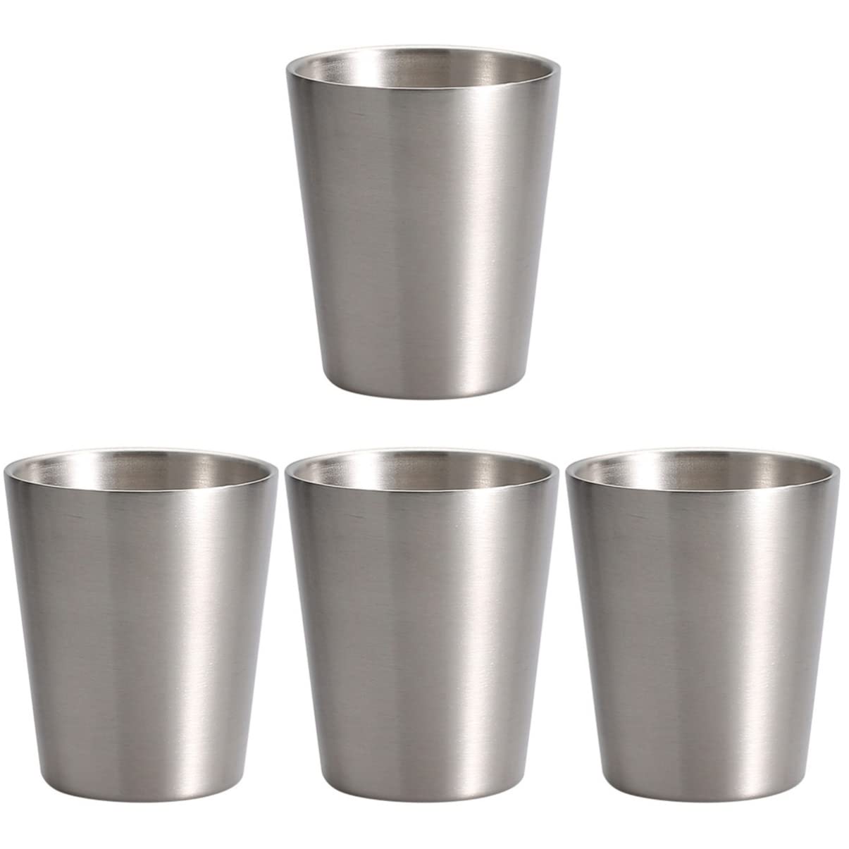BESTonZON 10 Stück Edelstahl Becher Set - Metall Tassen Für Büro & Camping