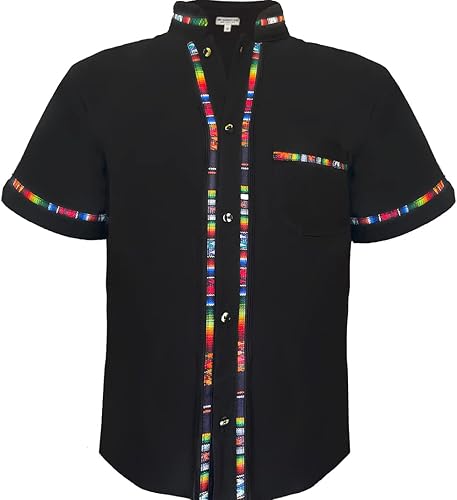 Guayabera mexicana de manga corta para hombre estilo tradicional colorido bordado camisa mexicana hecha en México 100 algodón