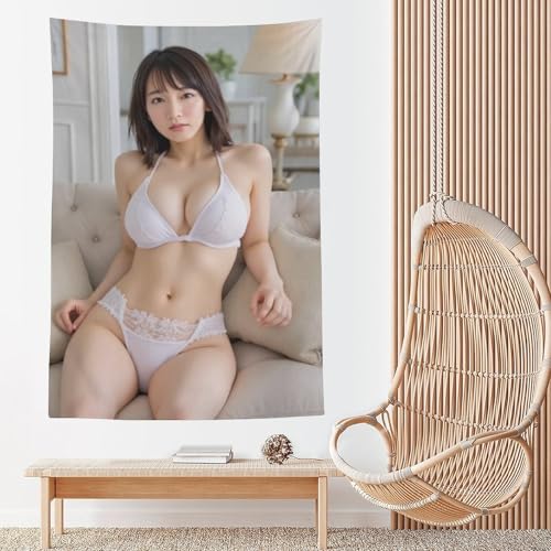 吉岡里帆 (40)タペストリー インテリア 多機能壁掛け ファブリック装飾用品 おしゃれ モダンなアート 模様替え 部屋 窓カーテン 個性ギフト 新居祝い60"x90" [5]