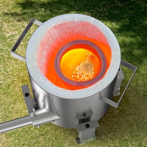 Nelyrho RJL-4 Propane Smelting Furnace Kit – 4Kg Crucible, Support Stand, Tongs Included – Stainless Steel Foundry Melting Furnace For At-Home Metal Melting Of Aluminum thumb #7