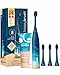 Produktbild happybrush® Elektrische Schall-Zahnbürste Eco VIBE 3 Ocean - Nachhaltige Zahnbürste mit 6 Wochen Power-Akku inkl. 3 Aufsteckbürsten und Zahnpasta - Blau