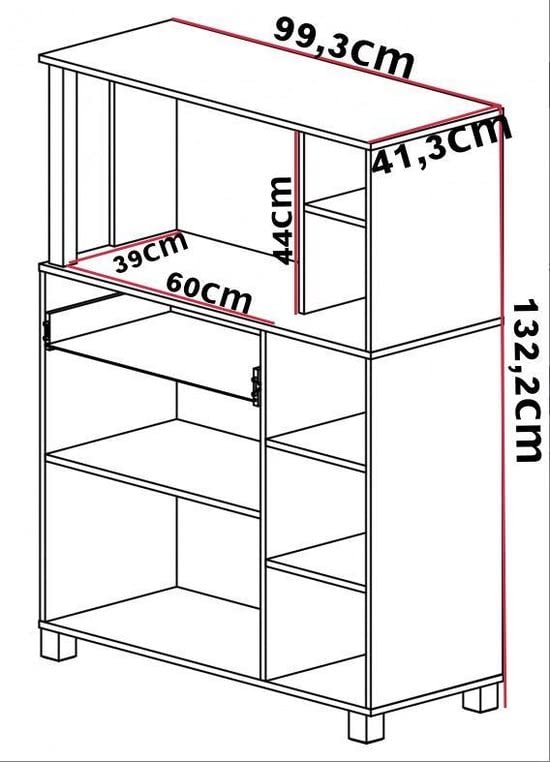 Mueble-Auxiliar-de-Cocina-en-Color-Blanco-con-un-Cajon-y-Varios-Compartimentos-132x99cm