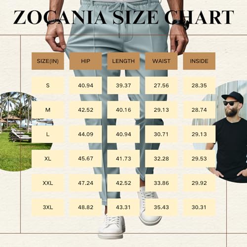 ZOCANIA Mens Sweatpants Quilted Casual Pants Straight Leg Lightweight Slacks Drawstring Elastic Waist Open Bottom Trousers2