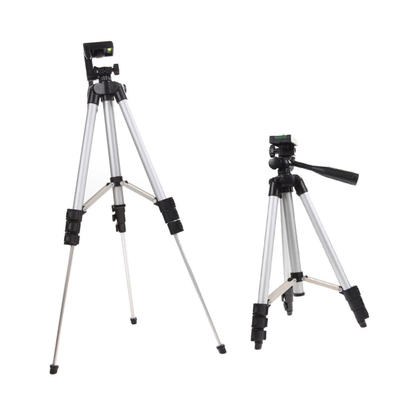Treppiede per Smartphone e Fotocamera con Testa 360° e 1/4 | Argento, Lega di Alluminio e Abs, 3 Sezioni con Regolazione a 4 Snodi, Portata Massima 2kg