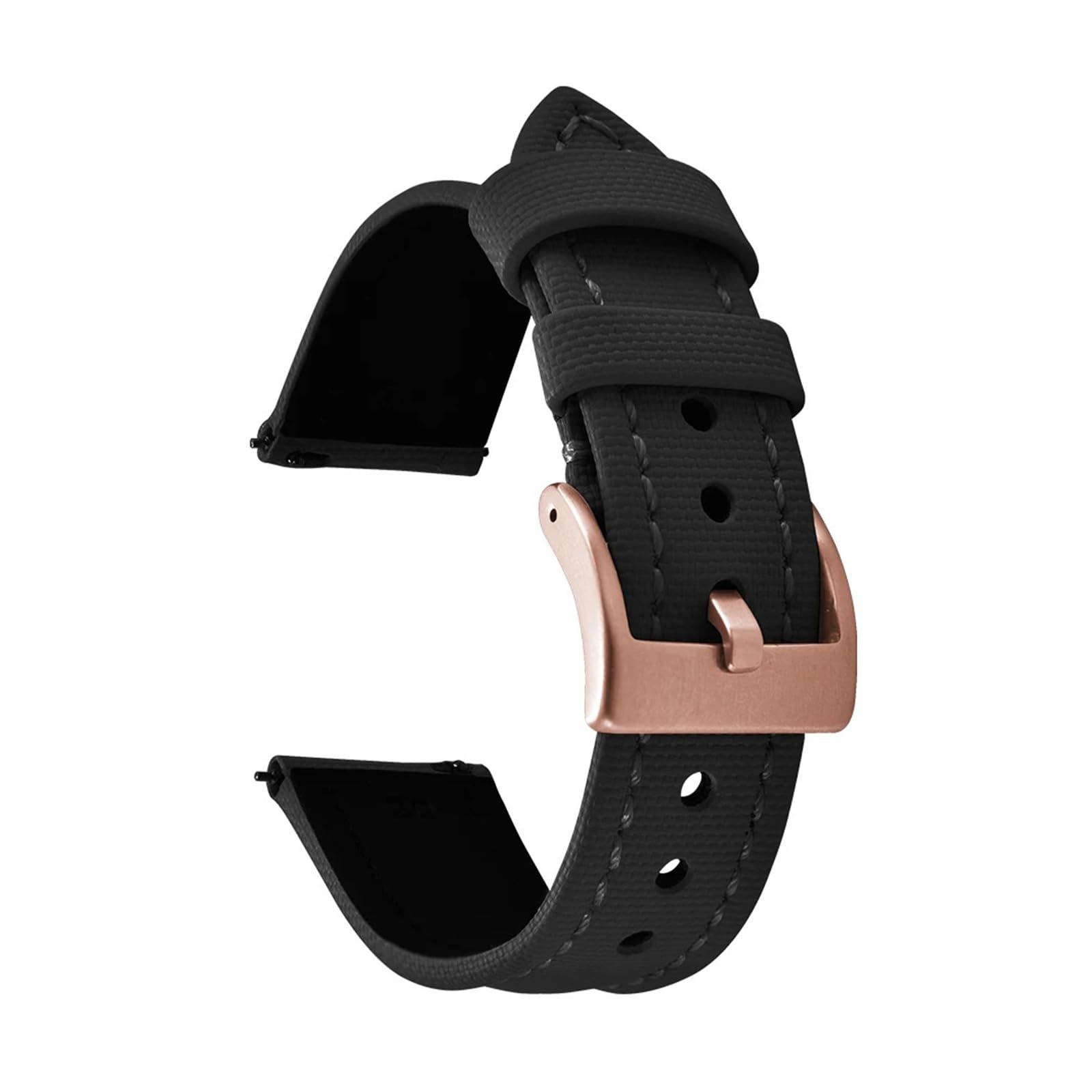 HuanJ Bracelet de montre en toile voile, nylon ou cuir, 18 mm, 20 22, avec système fixation rapide