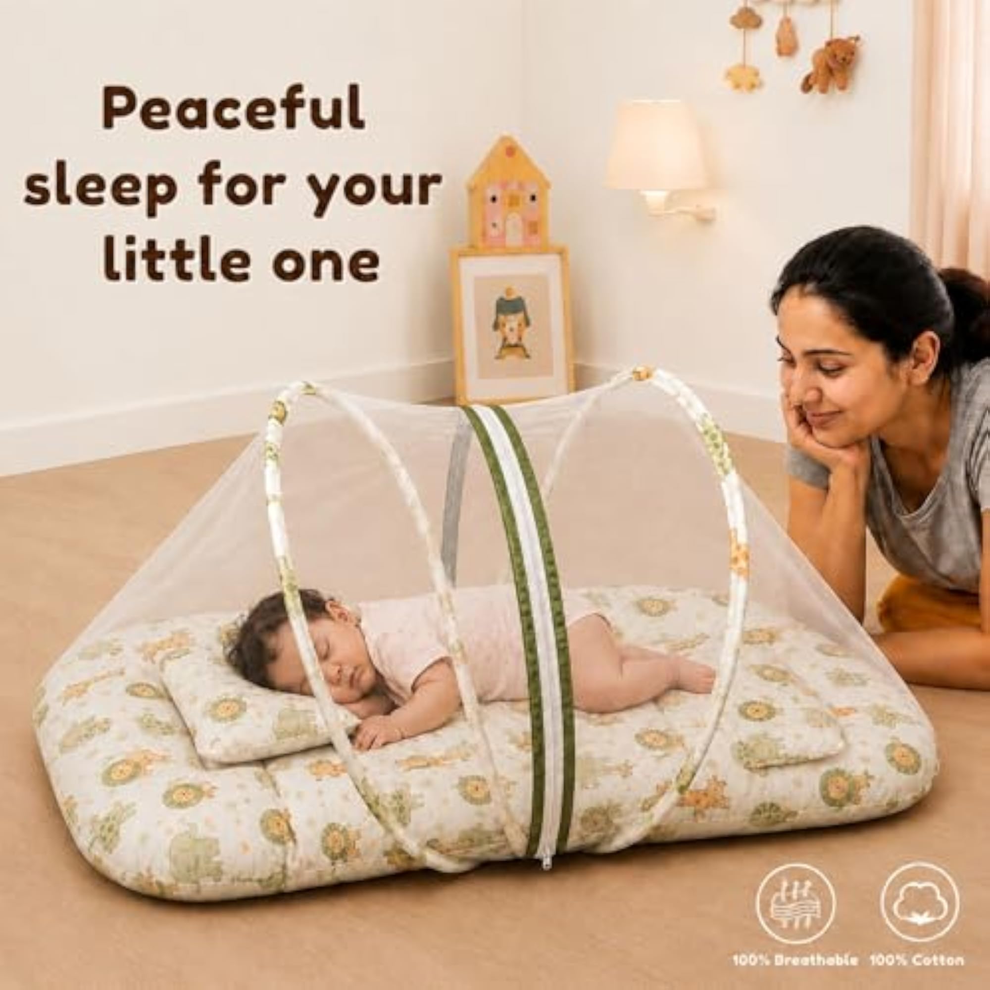 Baby Mosquito Net Bed for Newborn 0-9 Months