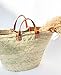 French Market Basket with Double Flat Leather Handles – Large, Tan Brown Moroccan Straw Tote for Beach & Shopping
