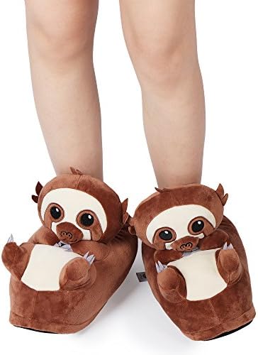corimori 1847 (10+ Designs) Sloth Henry Cute Plush 3D Animal Shaped Slippers, Funny Lounge Shoes, Womens Sizes 4-13 | Image 5
