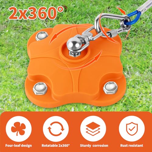 Heavy Duty Dog Tie Out Stake for Outside, Yard & Camping with 2x20ft Cables for Dogs, 200lb Capacity, Dual 360° Swivel, Ground Anchor for Large Dogs(Dog Stake+2X20ft Cable/200lbs) - Image 3