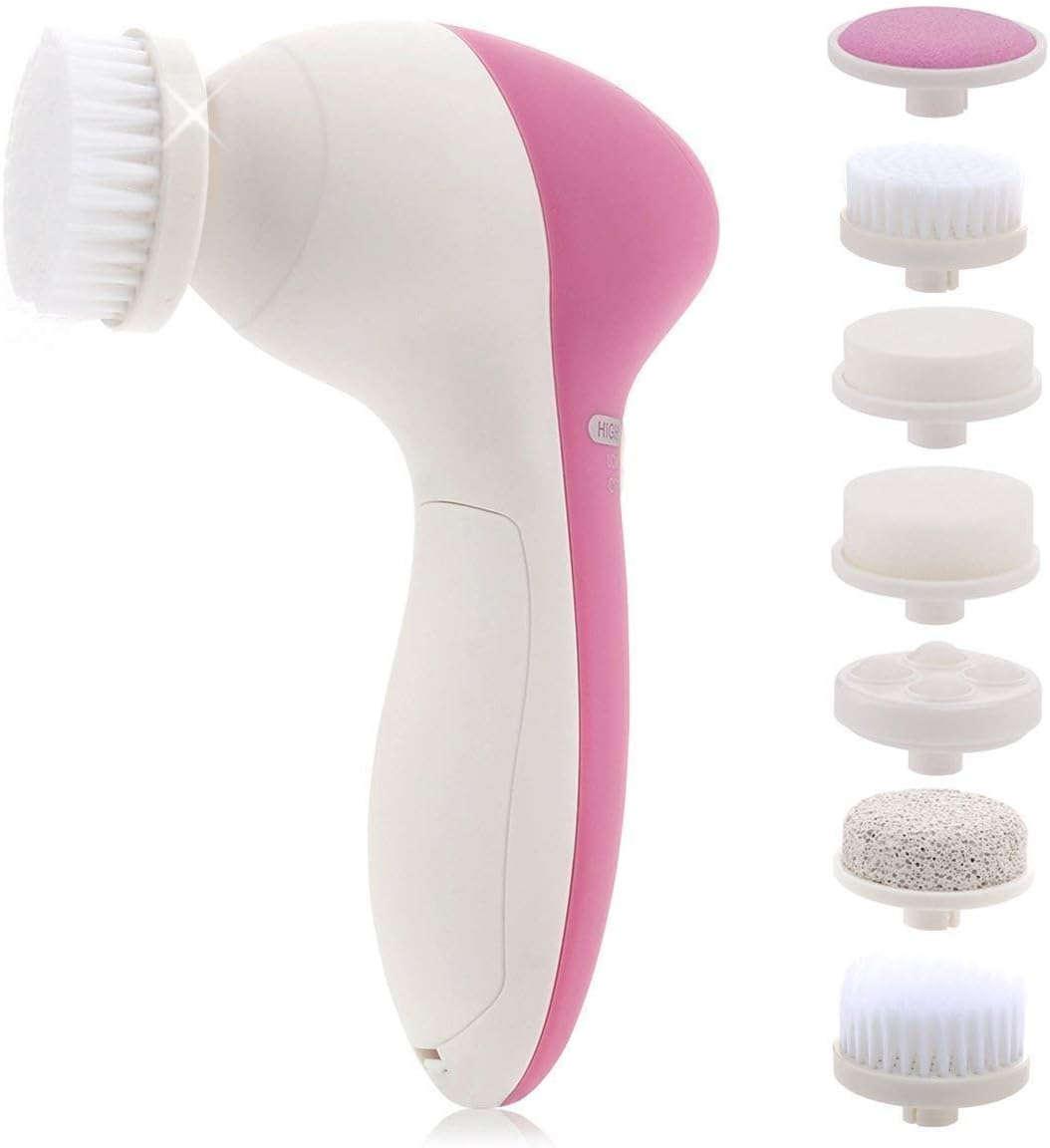 Ramdev Aquapressure Plastic 5 in 1 Facial Exfoliator Body Electronic Cleaner Massage Machine (Assorted,13x4.5cm)