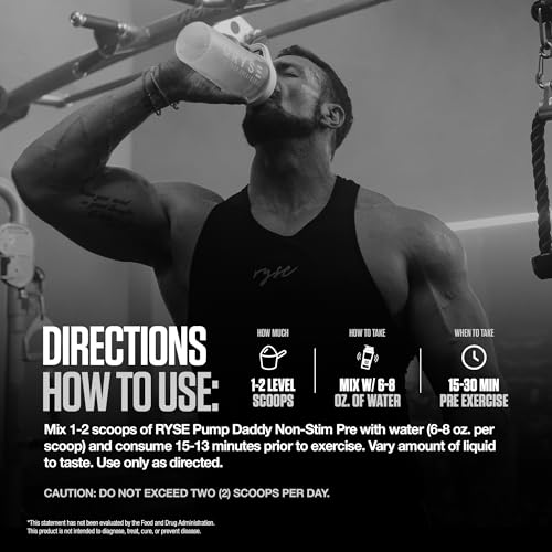 Image of RYSE Pump Daddy V2 Pre Workout Powder - Noel Deyzel Signature - Freedom Rocks - Non-Stim Supplement with Citrulline, Creatine and Beta Alanine for Pumps, Endurance and Strength - 40 Servings
