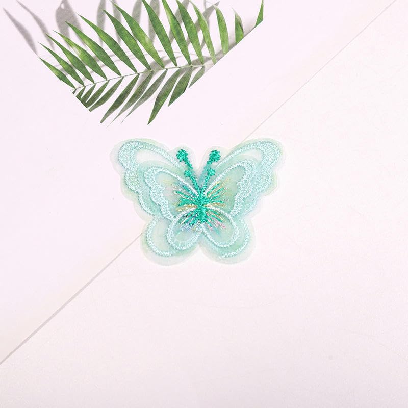 Naszywka haftowana 5 * 4CM 50 SZTUK Motyl Mała Naszywka Haftowana Żelazko Aplikacje Chińskie Na Odzież Duże Naszywki Kurtkę Jeansową(Shallow Purple)
