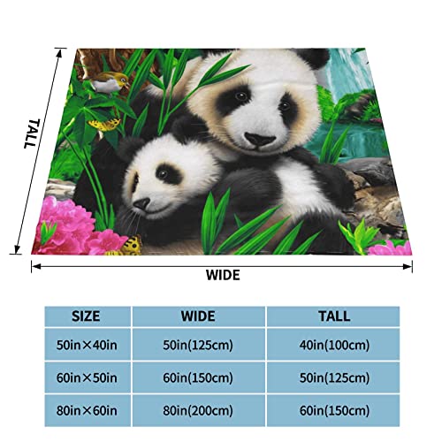 Bamboo Panda Soft Flannel Fleece Blanket Breathable Throw Blanket Halloween Chirstmas Days Rustic Cozy Blanket For Couch Sofa Bed Living Room Suitable For All Season 50X60 Inch #TOP3