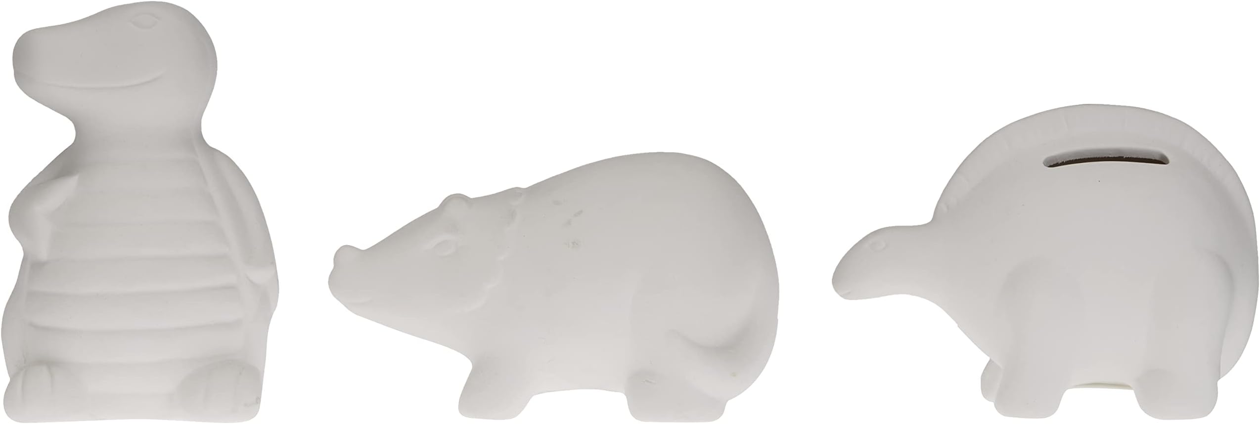 Baker Ross EV2803 Dinosaur Ceramic Coin Banks (Box of 3) For Kids To Decorate and Personalise