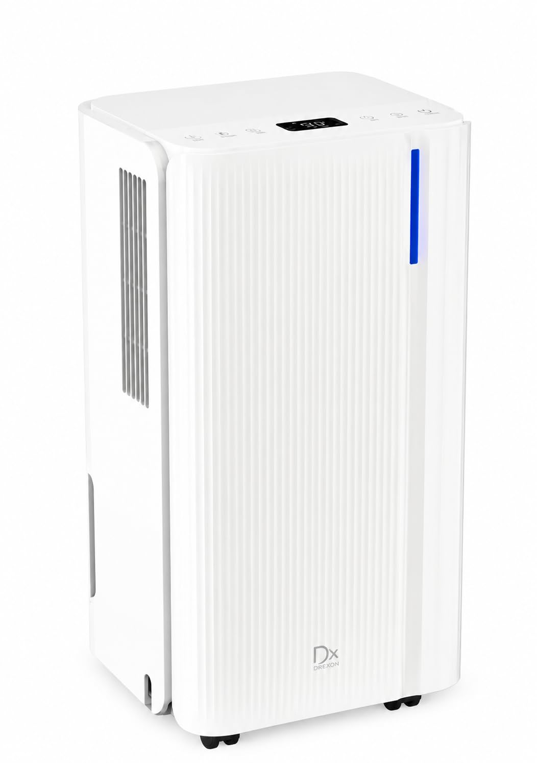 Drexon - Osuszacz powietrza Rico - 20 l/dzień - 330 W - Zbiornik 4,3 l - Proste sterowanie - 24-godzinny timer, wymienny filtr, 30,5 x 23,5 x 49,5 cm