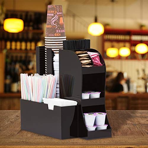 Premium Acrylic Condiment Organizer 11 Compartment 2 Tier Coffee Supply Holder #TOP1