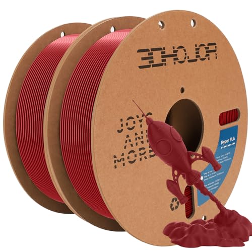 Image of 3D Printer Filament Basic PLA Filament Bundle Cardboard Spool 1kg*2,Dimensional Accuracy + /- 0.03 mm Fit Most 3D FDM Printer-Fire Engine Red
