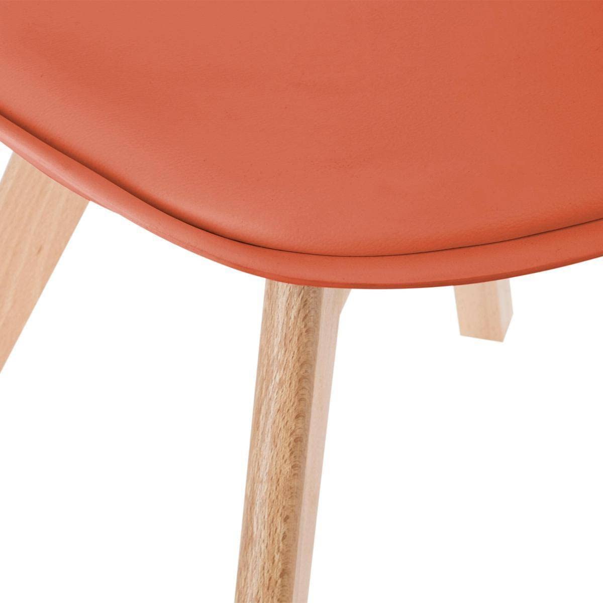 Atmosphera Interior Designer - Silla Baya Terracotta - Plástico y Haya - Comedor, Cocina, Oficina, Sala - Cómodo Cojín Integrado