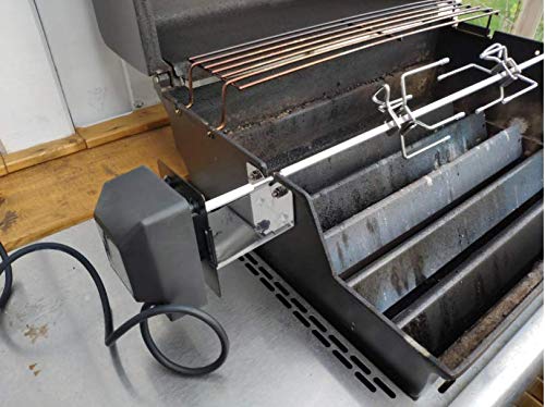 Onlyfire 6015 Stainless Steel Gas Grill Rotisserie Kit For Weber 7519 Genesis E-300 And S-300 Series Gas Grill, 32 1/4 Inch Square Spit Rod, 110V Ac Electric Motor, 5/16 Inch Spit Rod #TOP5