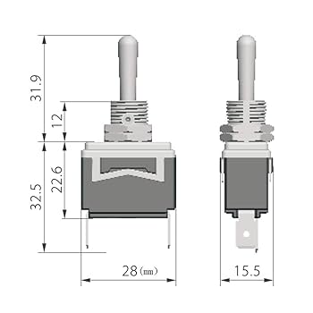 2Pcs KEDU HY29H 2Pins Toggle Switch ON-Off Dust-Proof