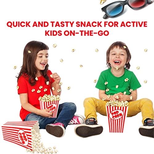 Image of 50 Pcs Popcorn Boxes for Party 5.5 Inches Tall Red & White Striped Popcorn Bags Mini Popcorn Buckets & Popcorn Bowl for Movie Theater, Home, Carnival Decorations (50)