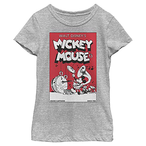 T-shirt Mickey Disney fille en maille Athletic Heather respirante et résistante taille L