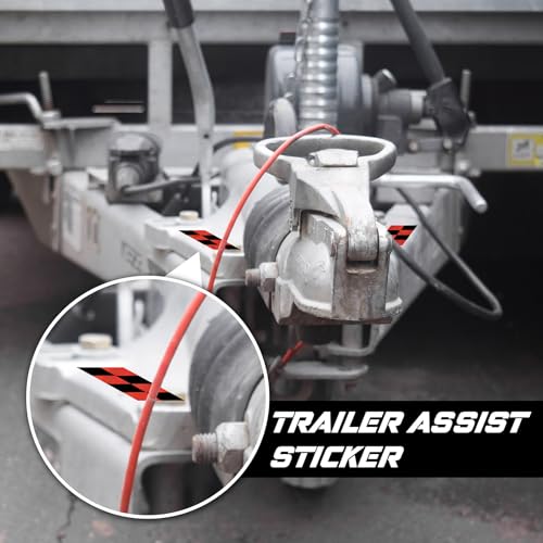 Image of Fuyoooo 10 Pieces Backup Assist Trailer Stickers Trailer Decals Compatible with F150 2015-2023 EU5A-19D534-EA (Red Black)