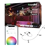 nanoleaf Matter Essentials, łańcuch świetlny zewnętrzny zestaw startowy 30 M LED RGBICW - Światła LED 16 M kolorów, IP65, wodoodporny, 40 inteligentnych żarówek LED, WiFi Bluetooth Matter, do ogrodu