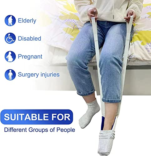Sock Aid Device For Seniors,Adjustable Sock Assist Device For Putting On Socks - Sock Helper Aide Tool For Women And Men (Blue) #TOP5