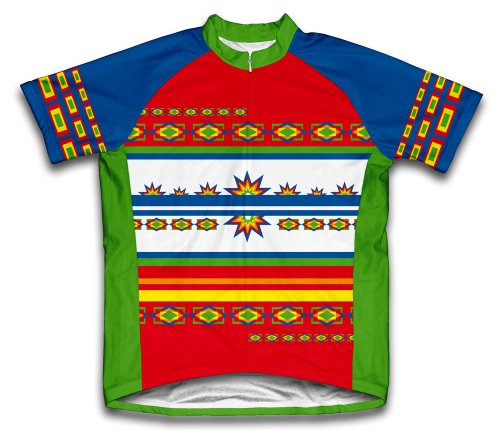 Sunrise Patterns Short Sleeve Cycling Jersey for Youth - Size XS Red