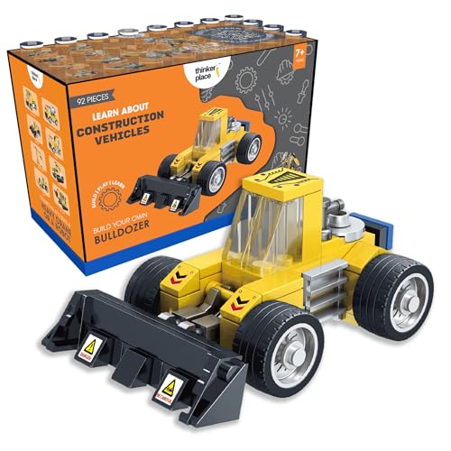 Image of STEM Construction Vehicle Building Blocks Set (92 Pcs) | DIY Bulldozerr Toy for Kids 7+ Years (Boys & Girls) | Educational Engineering Toy | Creativity & Problem Solving