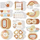 Fulmoon 120 Pcs Anxiety Sensory Stickers Textured Sensory Strips Tactile Rough Calm Sensory Stickers Adhesive Tactile Fidget Tool for Classroom Desk Adults Teens Anxiety Relief(Bohemian Color)
