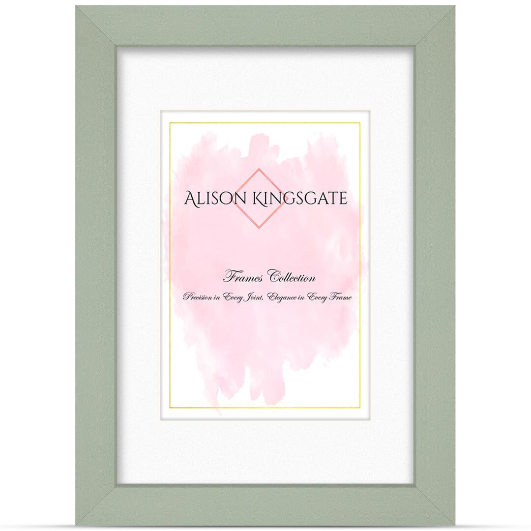 Alison Kingsgate A3 Green Picture Frame with A4 Mount - Engineered Wood Photo Frame with Precision Cut Cardboard Mount - Ideal for Posters -Sizes & Colours Available โ image 1