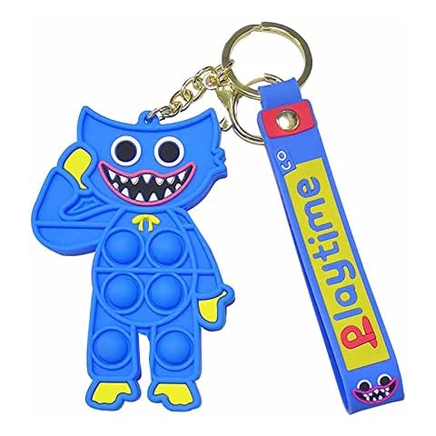 Poppy Playtime Huggy Wuggy Keychain, Silicone Cute Keychain For Christmas New Year Birthday Gift (Pink) Cover