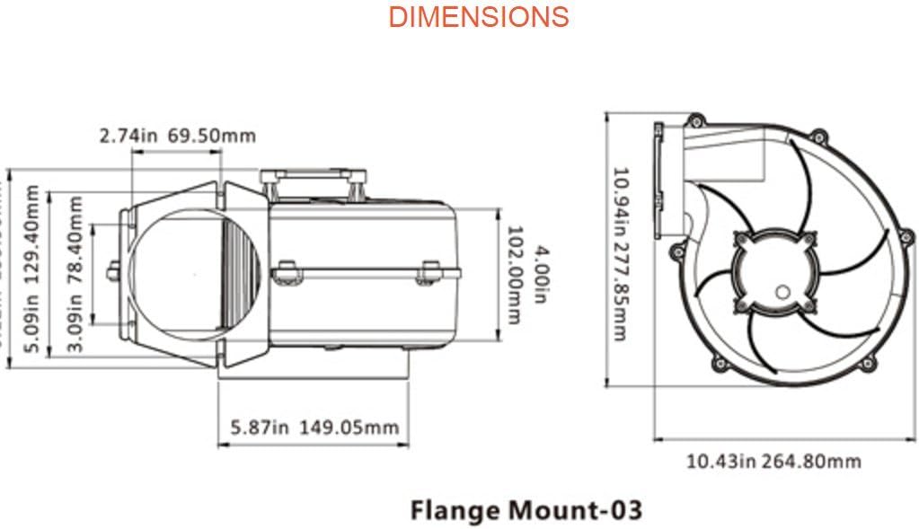 SEAFLO High Flow Blower Fan, 320 CFM 12 Volt