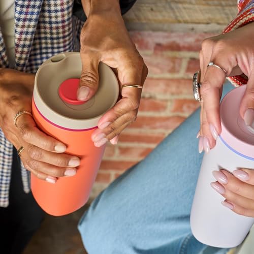 Image of Lyrovo Insulated Coffee Mug with Lid for Office & Travel | Reusable Double Walled Coffee Mug for Men & Women | Hot & Cold Beverage Cup (No Handle, Navy Blue)