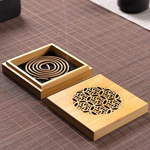 Incense Stick Holder Bamboo Incense Burner Coil Incense Burners Room Decoration Meditation Bamboo Censer Indoor Incense Holder Incense Holder for Sticks(E)
