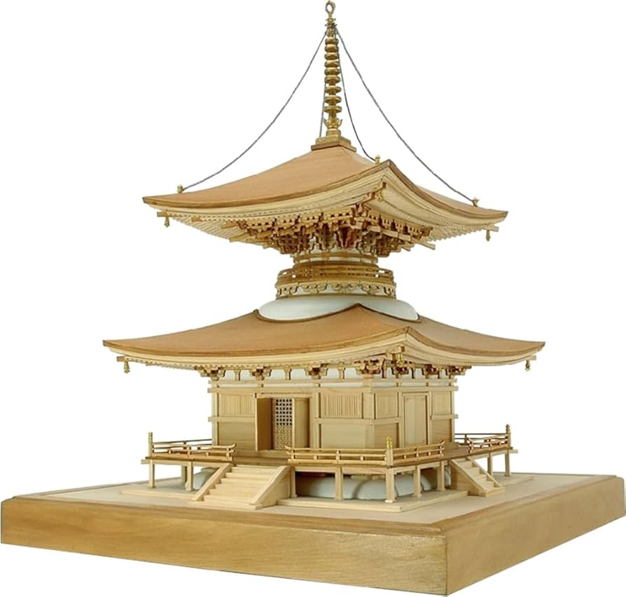 Amazon | ウッディジョー 1/50 石山寺 多宝塔 木製模型 組み立て