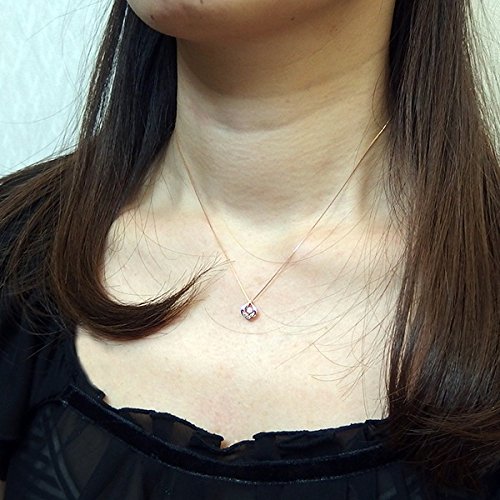 Amazon.co.jp: ダイヤモンド ネックレス K18 ピンクゴールド 0.1ct 