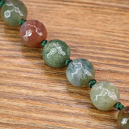 Coai Om Charm Hand Knotted Tassel India Agate 108 Mala Beads Necklace 8Mm #TOP2