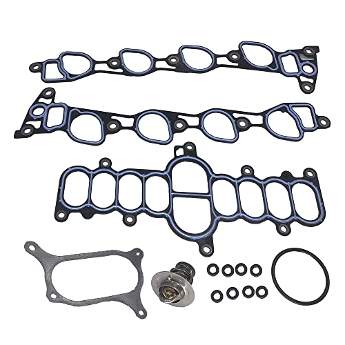Image of Partsflow Engine Intake Manifold Gasket Set Compatible with Ford Crown Victoria E-150 Econoline F-150 F-250 Mustang Thunderbird, Lincoln Town Car, Mercury Cougar 4.6 V8
