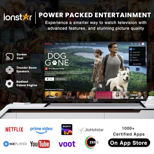 Image of IONSTAR 40 inch HD SMART TV Android (102 cm) 100+ Apps, USB, HDMI, Thunder Speaker, Thin Panel, Voice Control with Radiant Color Engine