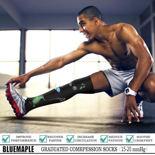 Thigh High Compression Socks for Women and Men Circulation(3 Pairs) Over the Knee-Best Support for Running,Travel4