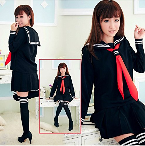 Elibelle B07FDBHST4 Classic Japanese School Girls Sailor Dress Shirts Uniform Anime Cosplay Costumes thumb #1