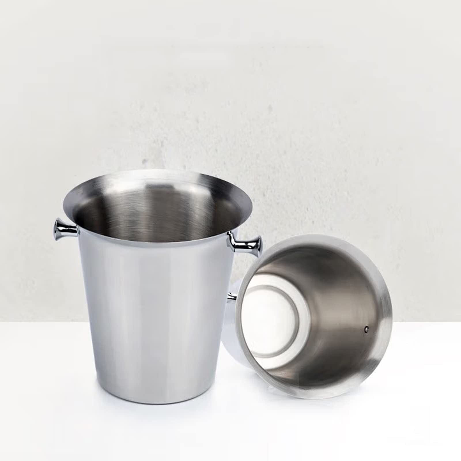 Eiskübel Eiskübel aus Edelstahlmaterial, glänzende und helle for Partys, 5-Liter-Champagnerkübel for Weihnachtsfeiern, Grillabende im Hinterhof, Verwendung in Bars Freien Bar cooler Eiskübel