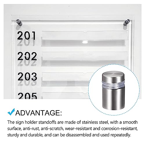 METALLIXITY Sign Standoff Screws (16x24mm) 4pcs, Stainless Steel Advertising Screws Glass Acrylic Nail - Image 4