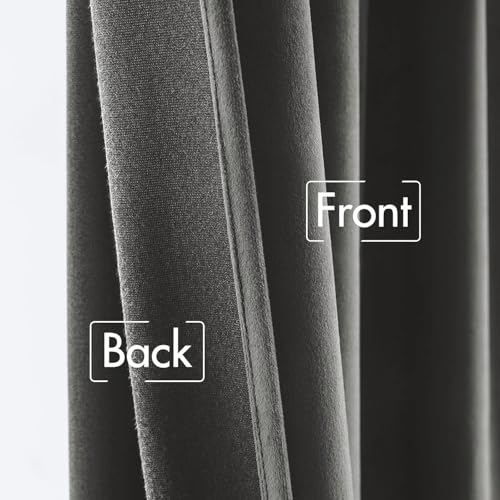 Image of MIULEE Velvet Curtains 52x96 inches 2 Panels Gray Blackout Curtains | Luxury, Bedroom Living Room, Thermal Insulated, Super Soft Window Drapes, Rod Pocket & Back Tab
