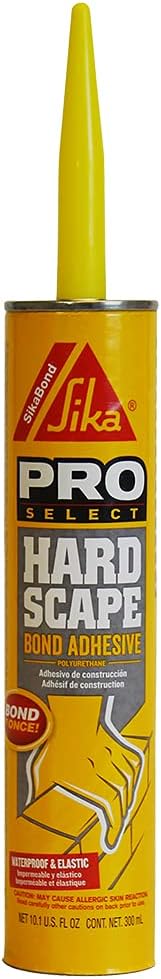 SikaBond Hardscape Adhesive, Gray, Durable and Flexible Outdoor Adhesive for Landscape Projects, 10.1 fl. oz Cartridge - - 