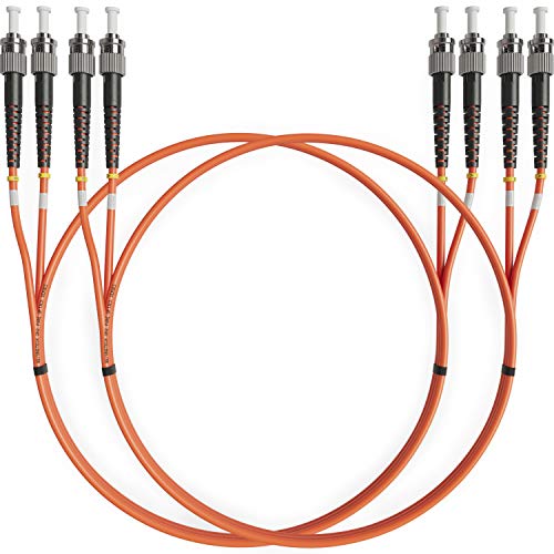 BEYONDTECH Cable de fibra óptica ST a ST OM2 Multimodo Duplex (1 Metro) - Latiguillo Doble Fibra Óptica UPC/UPC - 50/125 (LSZH) Cover